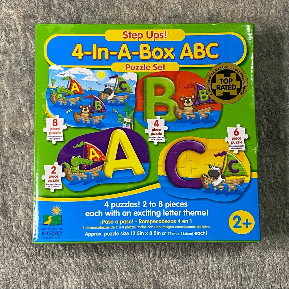 Puzzle Set 4-In-A-Box ABC / 4 Puzzles 2-8 pieces Ages: 2+  EUC
